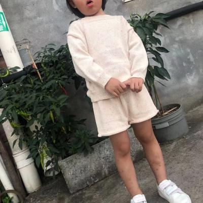 China Breathable Winter Autumn Infant Baby Sweater Two Pieces Water To Knit Long Sleeve Sweaters Shorts Set for sale