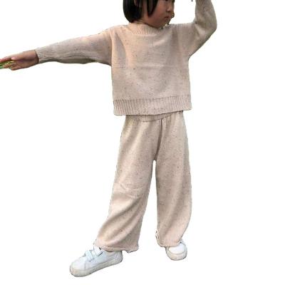 China Breathable Mommy And Me Family Matching Winter Lounge Suits Water To Knit Long Sleeve Sweaters Flare Pants Set for sale