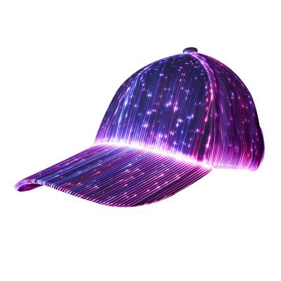 China COMMON Light Fiber Optic Baseball Hat LED Night Club Party Luminous Baseball Caps for sale