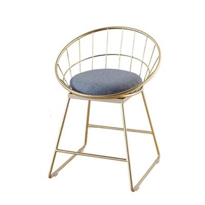 China Modern Stackable Canvas Cushion Iron Barstool Mordern Nordic Gold Metal Bar Stool Chair With Backrest for sale