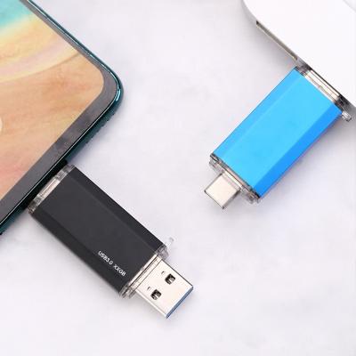 China Metal suit logo phone 2 in 1 2.0 pendrive type usb flash drive metal 1 3.0 c usb otg drive pens 2 4 8 16 32 64 128 256 GB for sale