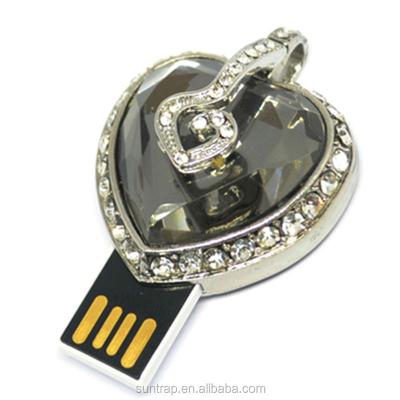 China Crystal Luxury Diamond 2.0 3.0 USB Flash Drives 16gb 32gb 64gb 128 GB Heart Shape USB Flash Drive Hard Disk for sale