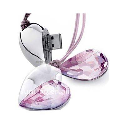 China Luxury Metal Diamond USB Flash Drives 16gb 32gb 64gb 128 GB Heart Shape USB Flash Drive Hard Disk for sale