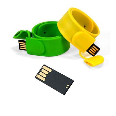 China Funny 2.0 3.0 Silicone Wristband Pen Drive 128GB 64GB 32GB 16GB 8GB Slap Wristband USB Flash Memory Stick Disk For Kids Gift for sale