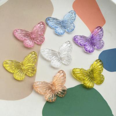 China Plastic/resin diy YI color tinkle acrylic three-dimensional butterfly headwear necklace earrings accessories diy handmade accessories wholesale for sale