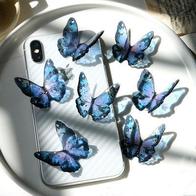 China Wholesale Plastic/Resin Jingle YI Gold Foil Gradient Butterfly Epoxy Epoxy Handmade Jewelry DIY Accessories DIY Three-Dimensional Material for sale