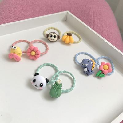 China Cute YI Cartoon Hair Dangle Cute Elastic Band Children's Asymmetric Head Girl Heart Rope Girl Heart Rope Girl for sale