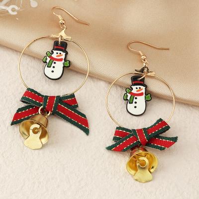 China TRENDY Jingle YI Christmas Earrings Snowman Santa Tree Stud Earring For Women New Party Jewelry 2021 for sale