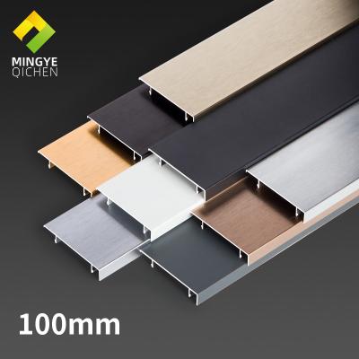 China mingye 10cm aluminum skirting line metal extrusion skirting modern f-shaped skirting panels 100mm height for sale