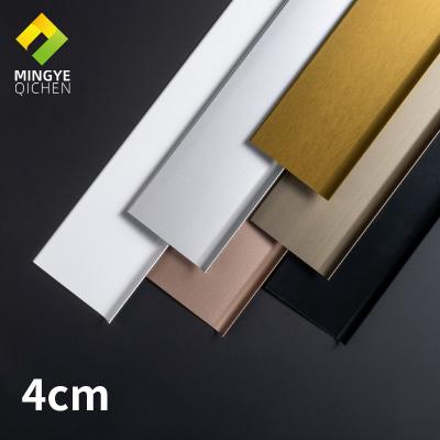 China Narrow Skirting Aluminum Line 4cm Modern Wall Skirt Aluminum Skirting Lines Line Divider Glue Installation Stick Baseboard for sale