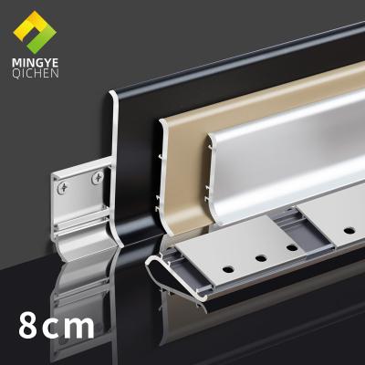 China Customizable Modern 8cm Height Villa Snap J Type Aluminum Alloy Edging Line Decorative Line Edging Corner Tile Protection Panel for sale