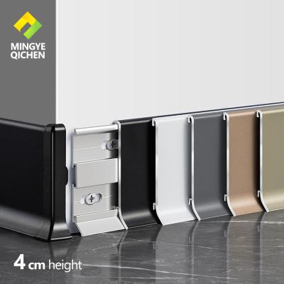 China Ultra-thin minimalist invisible traceless hanging line footline 4cm installation skirt skirting modern aluminum alloy buckle for sale