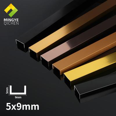 China Wholesaler 9*5mm U Shape Modern Aluminum Alloy Wall Connection Trim Decoration U Strip Ledge Line With Size Customization for sale