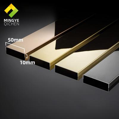 China Modern Multicolor Stainless Steel U Channel Tile Junction Panel 50mm SS Tile Trim for sale