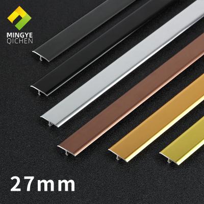 China 27mm Metal Tile Modern Custom Aluminum T Shape Decorative Trim T Type Line Strip For Flooring Corner for sale