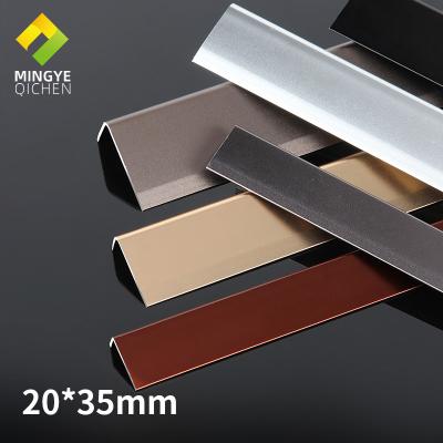 China Ceramic Profile L Shape Tile Edge Modern Flooring Accessories Edge Protection Aluminum Alloy Trim 20*35mm for sale