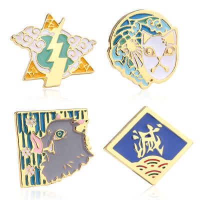 China Bag High Quality Anime Demon Slayer Kimetsu No Yaiba Enamel Brooches Pins for sale