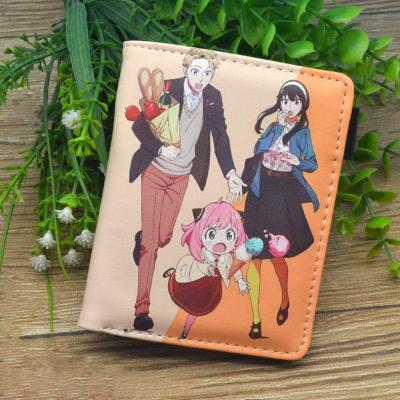 China Japan Cartoon Print Open Short Coin Purse Anime Spy X Family Pu Wallet for sale