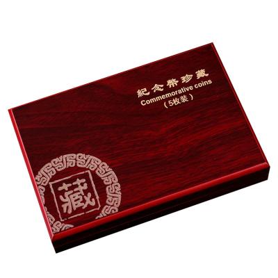 China 5 Style 5 Style Recyclable Chinese Wholesale Coin Box 27mm Vintage Supplier Fancy Wooden Coin Display Box for sale