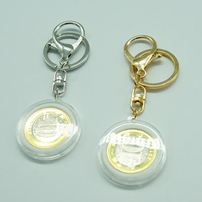 China Decoration Factory Supply Interesting Price Coin Storage Key Ring Plastic Coin Holder Key Chain With Ring for sale