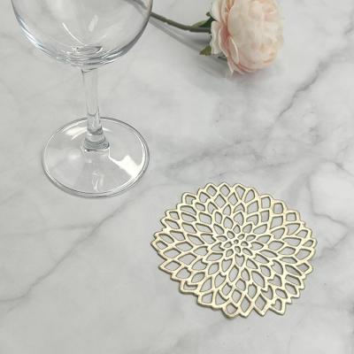 China Nordic Style Simple Viable Cocktail Wine Beer Coaster PVC Vinyl Silicone Hollow Coaster For Bar for sale