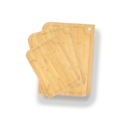 China Sturdy Double Side Natural Material Bamboo Cutting Board Sustainable Set Of 3 With Juice Groove for sale