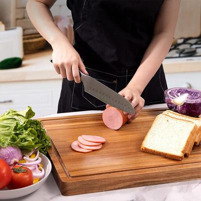 China Viable Wholesale Customized Rectangular Solid Wooden Cutting Board Chopper Wooden Cutting Board With Juice Groove for sale