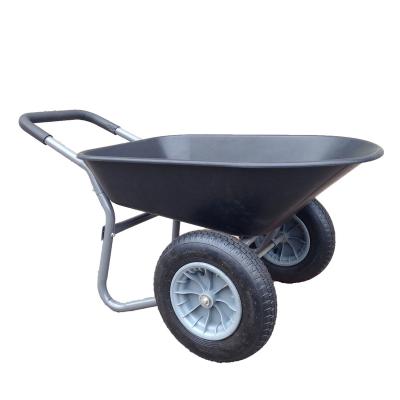 China Transport Tool Customizable New Colors High Capacity 2 Tire Wheelbarrow For Construction Handling for sale