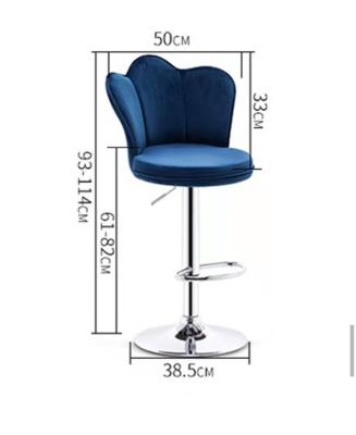 China 360 Degree Rotating Modern Design High Quality Simplicity Bar Stool Chair Reliable Back Adjustable Velvet Seat for sale