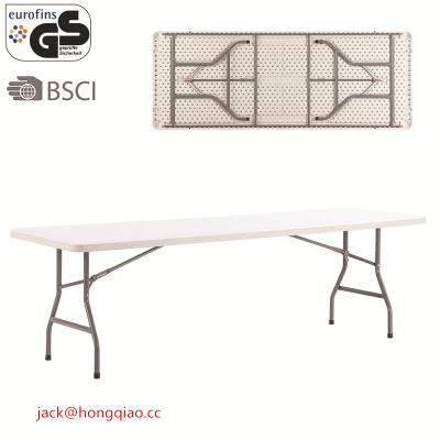 China Table 8ft 240cm outdoor plastic folding table 2.4m for 10 people/seats, plastic folding rectangular table for sale