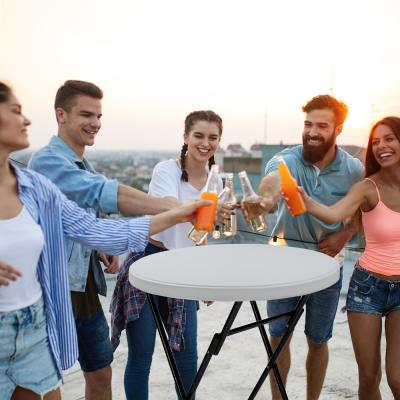 China Modern Plastic Folding Bar Furniture 60cm Cocktail Table / Outdoor Lightweight Portable Wine Party Bar Table for sale