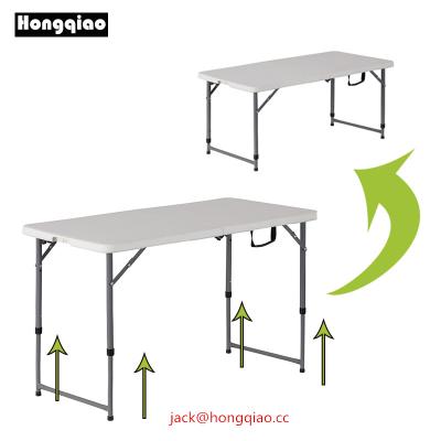 China Garden Set 4FT 5FT 6FT Cheapest HDPE 8FT Portable Plastic Fold In Camping Table Half Height Adjustable for sale