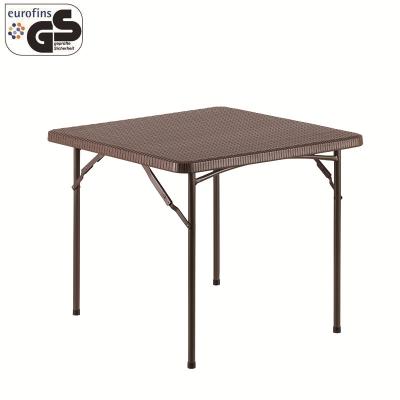 China Folding Table Table 80cm Plastic Outdoor Square Rattan Table Lightweight Picnic Table for sale