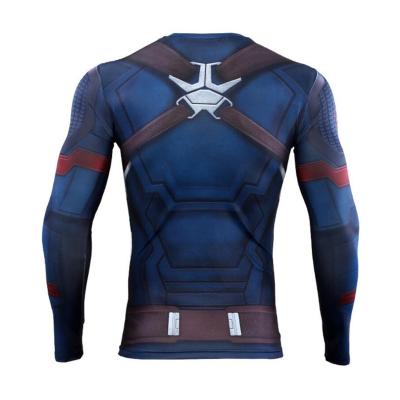 China Wholesale Custom Made Breathable 3d Digital Printing T-shirt Compression Shirts For Men Running Superhero Compression Shirt T-shirt for sale