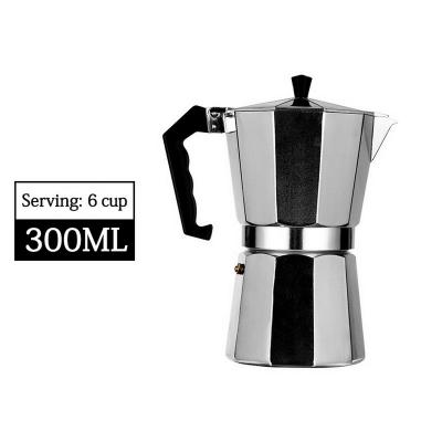 China Hotel Italy Coffee Maker Mini Style Mocha Pot Italy Classic Silver Aluminum High Quality Espresso Mocha Pot for sale