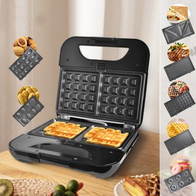 China Easily Cleaned Detachable 7in1 Sandwich Maker Nonstick/Ceramic Coated Sandwich Toaster Waffle Sandwich Maker/Grill Maker for sale