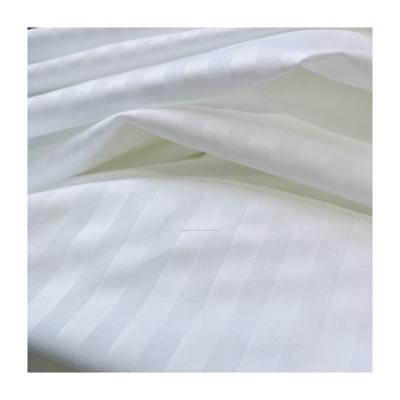 China Cheap price high quality breathable embossed 1CM stripe microfiber bed sheet fabric for hotel bedding sets for sale