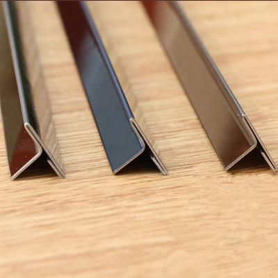 China Modern Decorative Metal Mirror Trim T Profile In Stainless Steel Furniture Junction Panel for sale