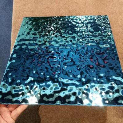 China Decoration Sapphire Color Wall Cladding Mirror Polished Stainless Steel Sheet for sale