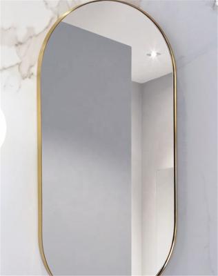 China Decorative Home Decor Bathroom Metal Frame Stainless Steel Mirror Frame Luxury Gold Hairline Finish for sale