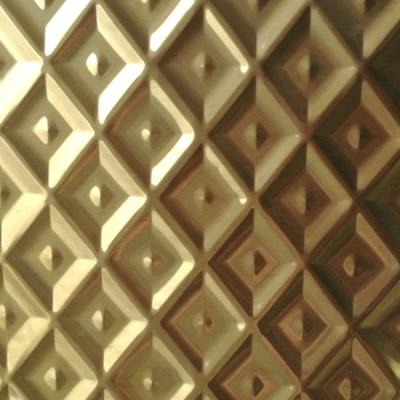 China 3D Decoration Embossed 201 Decorative Stainless Steel Sheets With Colored Gold for sale