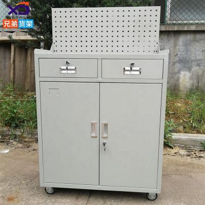 China OEM Customized Multilayer Locker Drawer Type Hand Push Tool Cart With Double Door And Caster Hardware Tool Cabinet 101 for sale