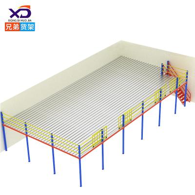 China Tier Height Adjustable Steel Structure OEM Building Warehouse, Industrial Two Floor Set, Detachable Heavy Loft Platform Shelf Sytem Mezzanine for sale