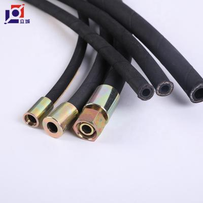 China Textile Black Corrosion Resistant Hot-Resistant Cotton Wrapped Steel Braided Transparent Rubber Gas Hose for sale