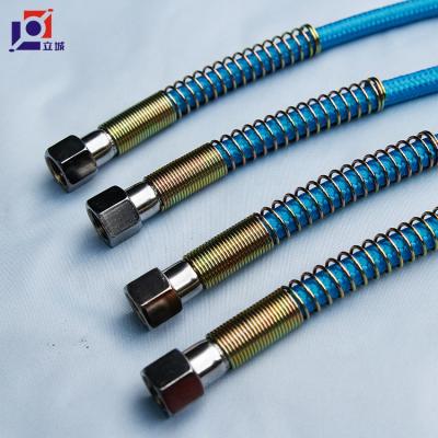 China Corrosion Resistant Hot Selling Blue Cotton Wrapped Assembly Pipe Wire Braided Stainless Steel Plumbing Pipes for sale