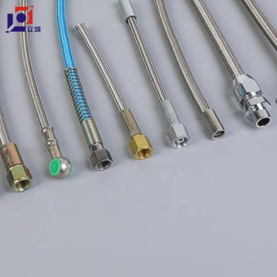 China Corrosion resistant high temperature flexible ptfe wire braided press assembly hydraulic hose for diesel for sale