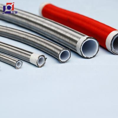 China Corrosionstainless heat resistant resistance ptfe tube stainless steel non stick custom braided hose for sale