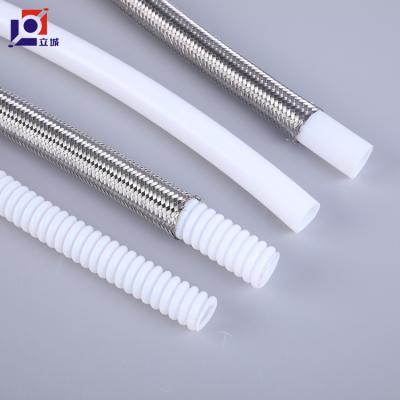 China heat resistant high hardness sus304 stainless steel braided plastic ptfe fep pipe flexible hose brake for sale