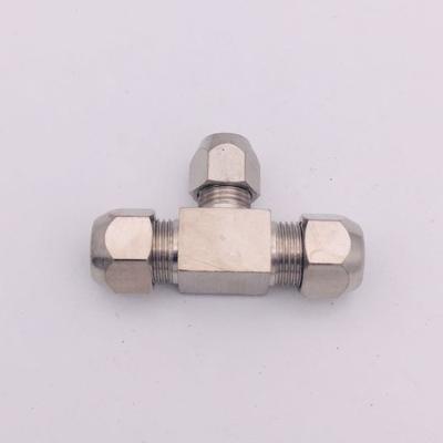 China Brass Metal Stainless Steel OD Tee Connector 3/8