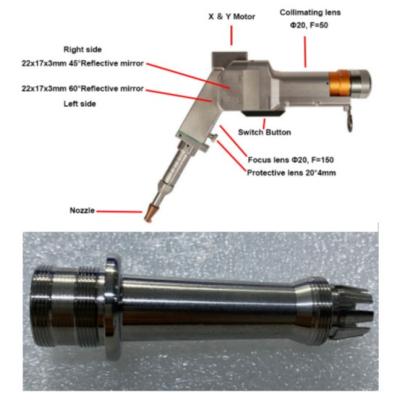 China Cabeza de soldadura por láser de doble motor portátil con formas de haz de múltiples geometrías en venta